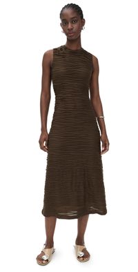 Proenza Schouler White Label Laura Dress in Textured Cotton Wood XL