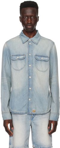 Courrèges Chemise western bleue en denim