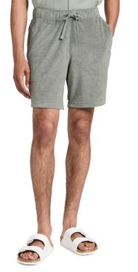 Onia Towel Terry Pull-On Shorts 7.75 Sage XL