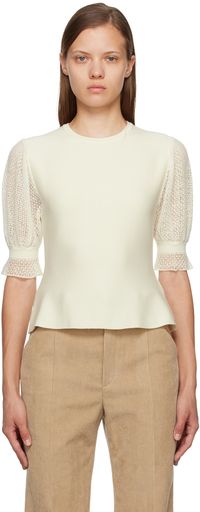 Chloé White Ruched Blouse