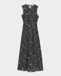 Kiana Embroidered Sleeveless Midi Dress