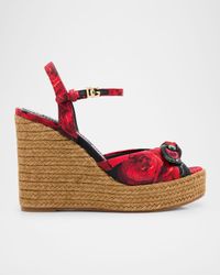 Lolita Floral Wedge Espadrille Sandals