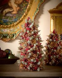 18" Glittering Garnet Tree Christmas Decoration