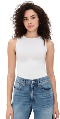 Fleur du Mal Hourglass Rib Thong Bodysuit Ivory XL