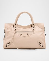 Le City Medium Crinkled Leather Top-Handle Bag