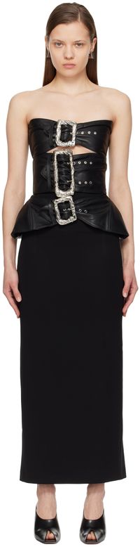 Jean Paul Gaultier Black Buckle Maxi Dress