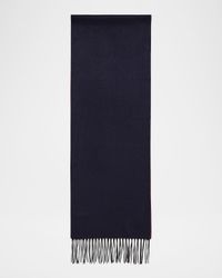 Men's Mirror Silk and Cashmere Double-Face Scarf