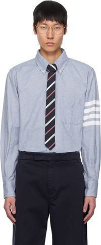 Thom Browne Blue Flannel 4-Bar Shirt
