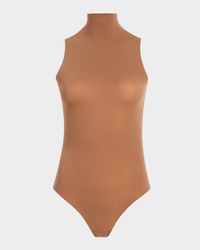Seamless Mock-Neck Thong Bodysuit