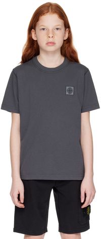 Stone Island Junior Kids Gray Patch T-Shirt