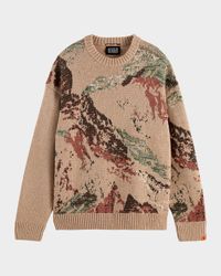 Men's Mountain Jacquard Loose Knit Sweater