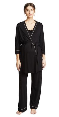 Cosabella Bella Maternity PJ Set Black/Ivory L