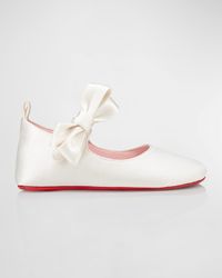Girl's Lou Satin Bow Ballet Flats, Baby