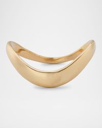 14K Gold Skinny Curved Bubble Ring