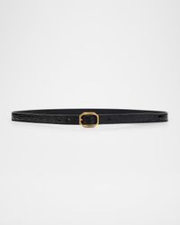 Ceinture Croc-Embossed Leather Belt