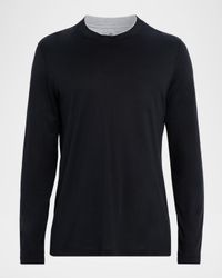 Men's Silk and Cotton Long-Sleeve T-Shirt