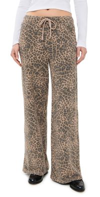 Z Supply Hunter Leopard Knit Pants Desert Tan S