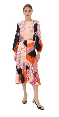 Stella Jean Long Sleeve Midi Dress Multi 46