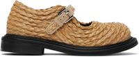 Moschino Beige Olivia Raffia Mary Jane Loafers