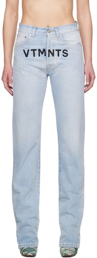 VTMNTS Blue Embroidered Jeans
