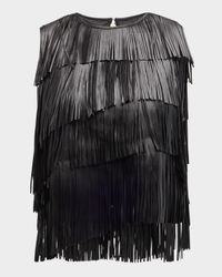 Leonie Leather Fringe Top