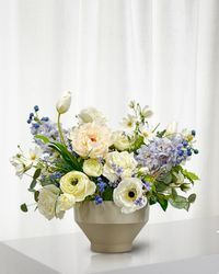 Mixed Floral Arrangment in Tapered Ceramic Bowl, 22"