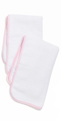 Weezie Signature Hand Towels 2 Pack Ballet Pink on White One Size
