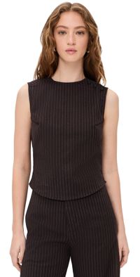 DL1961 Tailored Top Brown/Blue Stripe (Twill) M