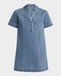 Otto Mini Denim Polo Dress
