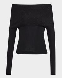 Aura Embellished Off-The-Shoulder Sweater