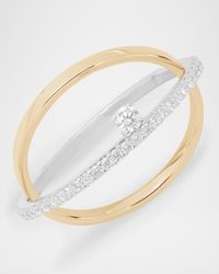 Flawless 14K Two-Tone Crisscross Open Ring with Diamonds