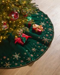 54" Classic Christmas Snowflake Tree Skirt