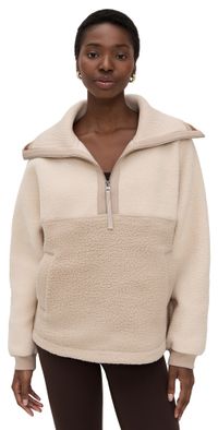 Varley Carmine Relaxed Half Zip Sweatshirt Cool Sand/Light Taupe XXS