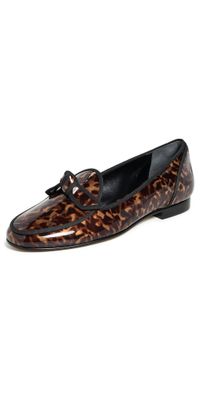 Alexandre Birman Grosgrain Tortoise Loafers Nut 37