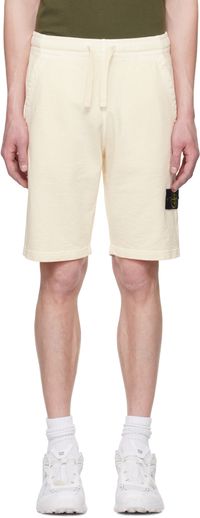 Stone Island Off-White Malfilé Fleece 'Old' Effect Shorts