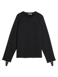 Men's Cotton Relaxed-Fit Sweatshirt - Black - Size Large