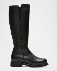 Harry Shearling-Lined Pebbled Leather Knee-High Boots