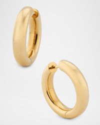 18K Yellow Gold Plain Cosmo Hoop Earrings