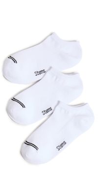 Stems Three Pack Training No Show Socks White X 3 One Size