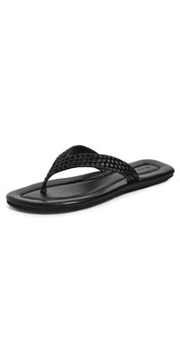 St. Agni Lattice Weave Thong Flip Flops Black 37
