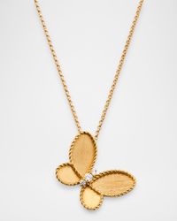 Jasmine 18K Yellow Gold Diamond Butterfly Pendant Necklace
