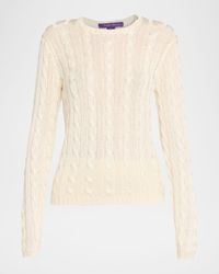 Cable Silk Knit Fitted Sweater
