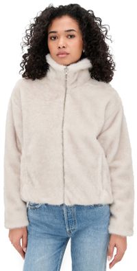 Z Supply Amethyst Faux Fur Jacket Crystal XL