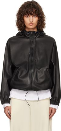 The Row Black Jilly Leather Jacket