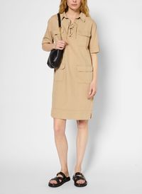 Gerard Darel - Robe droite manches courtes à poches - Taille 46 - Marron