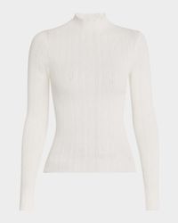 Hugh Fine-Knit Mock-Neck Top