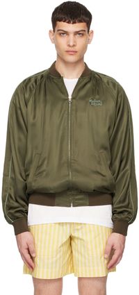 Maison Kitsuné Khaki Teddy Bomber Jacket
