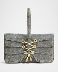 Lace-Up Glitter Wristlet