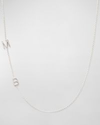 Mini 2-Letter Personalized Necklace, 14k White Gold