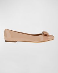 Varina Patent Leather Bow Ballerina Flats